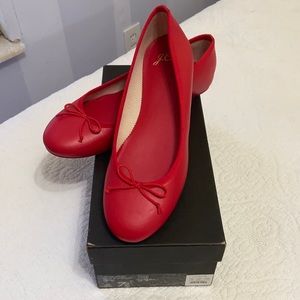 J. Crew Leather Classic Vintage Red Ballet Shoe 7.5 BNIB ( Brand New In Box)